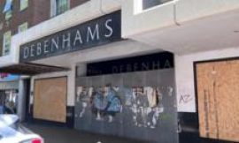 What has happened to the closed Debenhams stores?