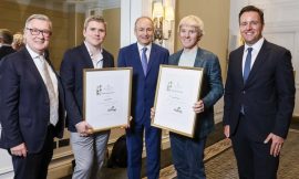 Stripe co-founders receive the 2025 Impact Ireland Award