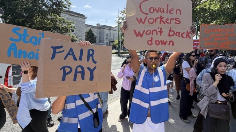 Read more about the article Covalen workers protest at Meta’s HQ in Dublin