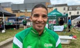 David James in Peterborough backing football kit charities