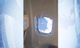 Eyewitness photo shows broken window inside Ryanair plane