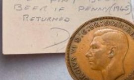 Coin hidden in 1971 earns finder free pint of beer